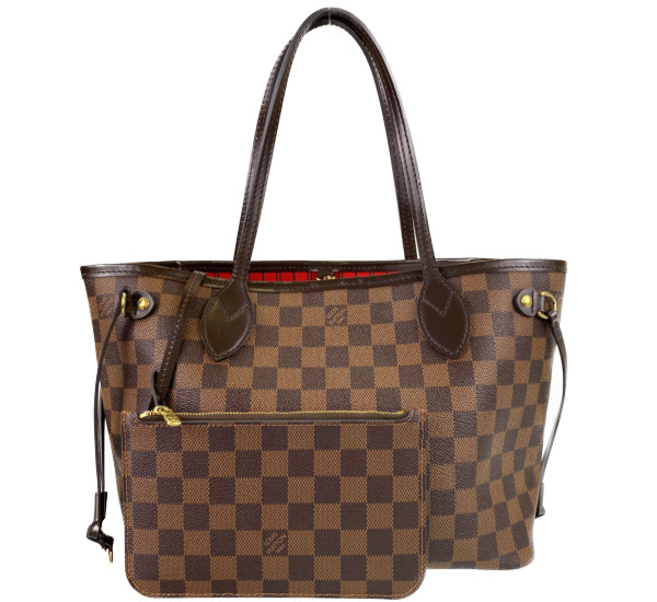 ルイ・ヴィトン ダミエ エベヌ ネヴァーフルPM ブラウントートバッグ