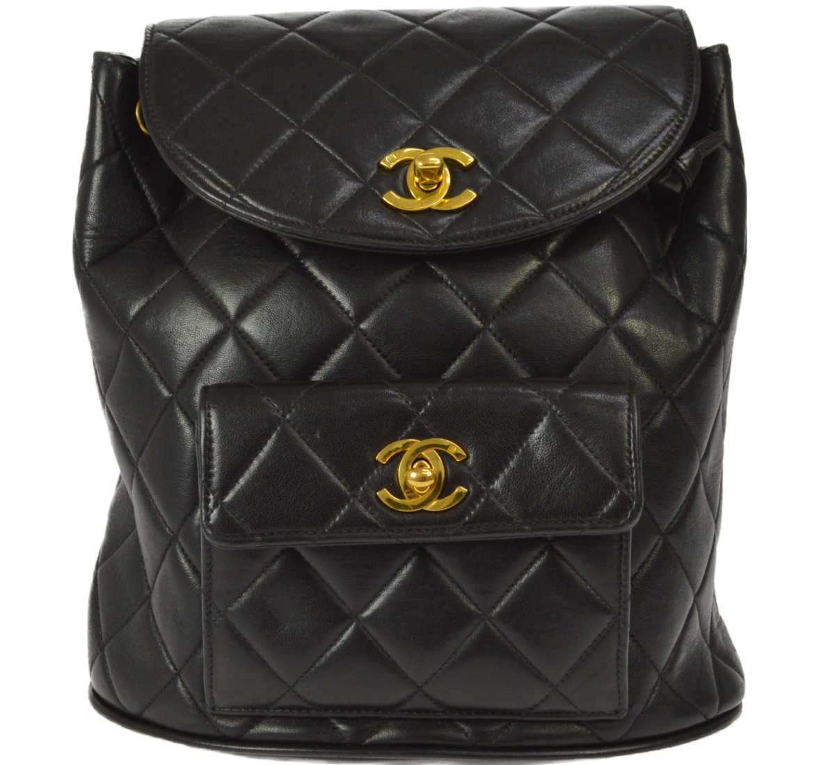 シャネル マトラッセ ラムスキン ブラック リュック