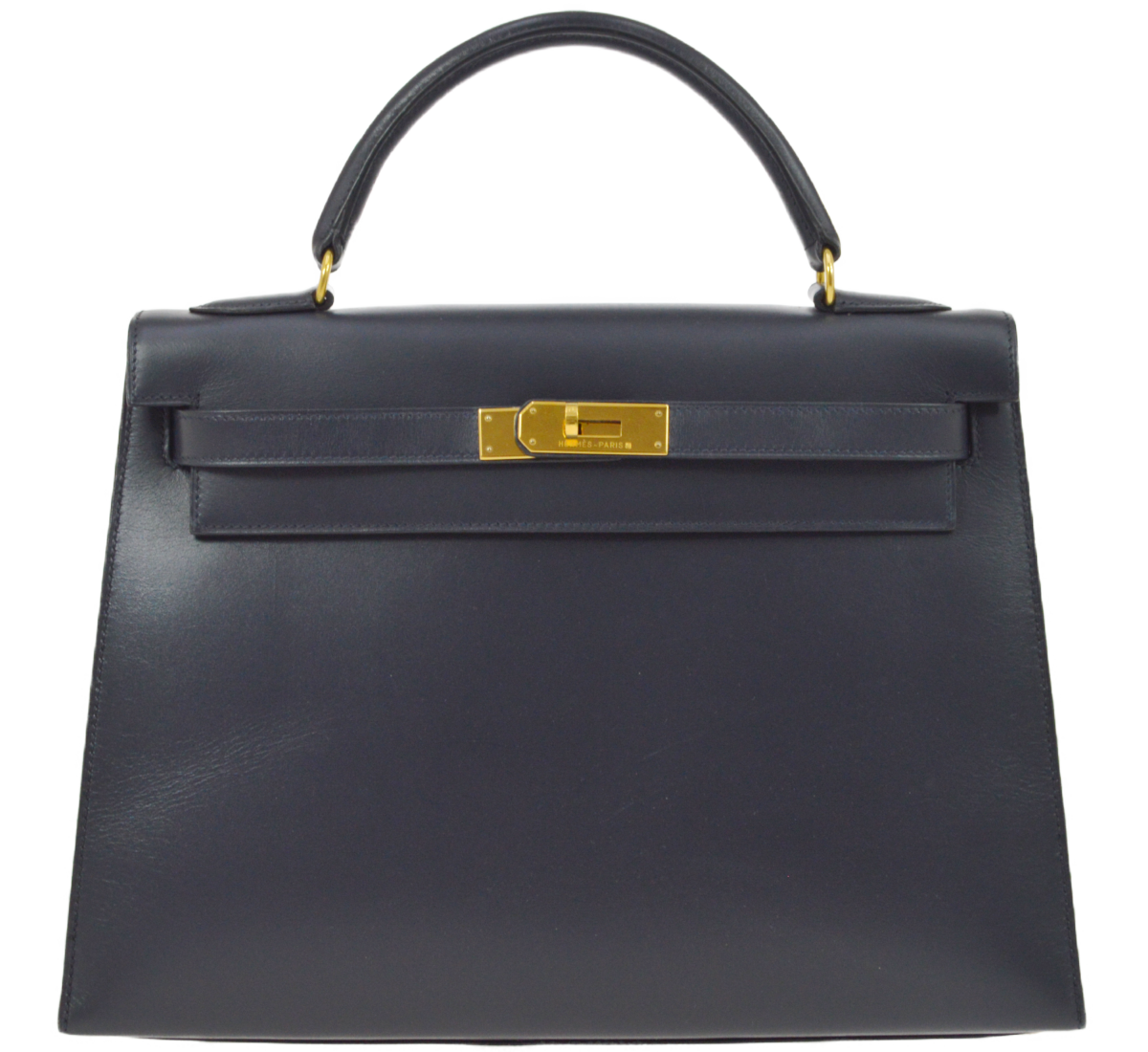 エルメス ケリー32 ボックスカーフ ブルーロワイヤル ハンドバッグ