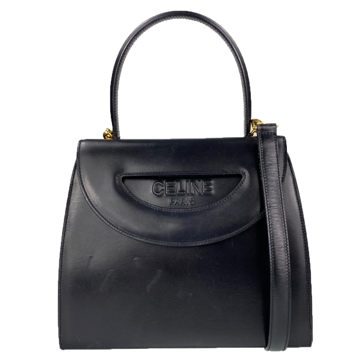 セリーヌ レザー ブラック 2WAY ハンドバッグ