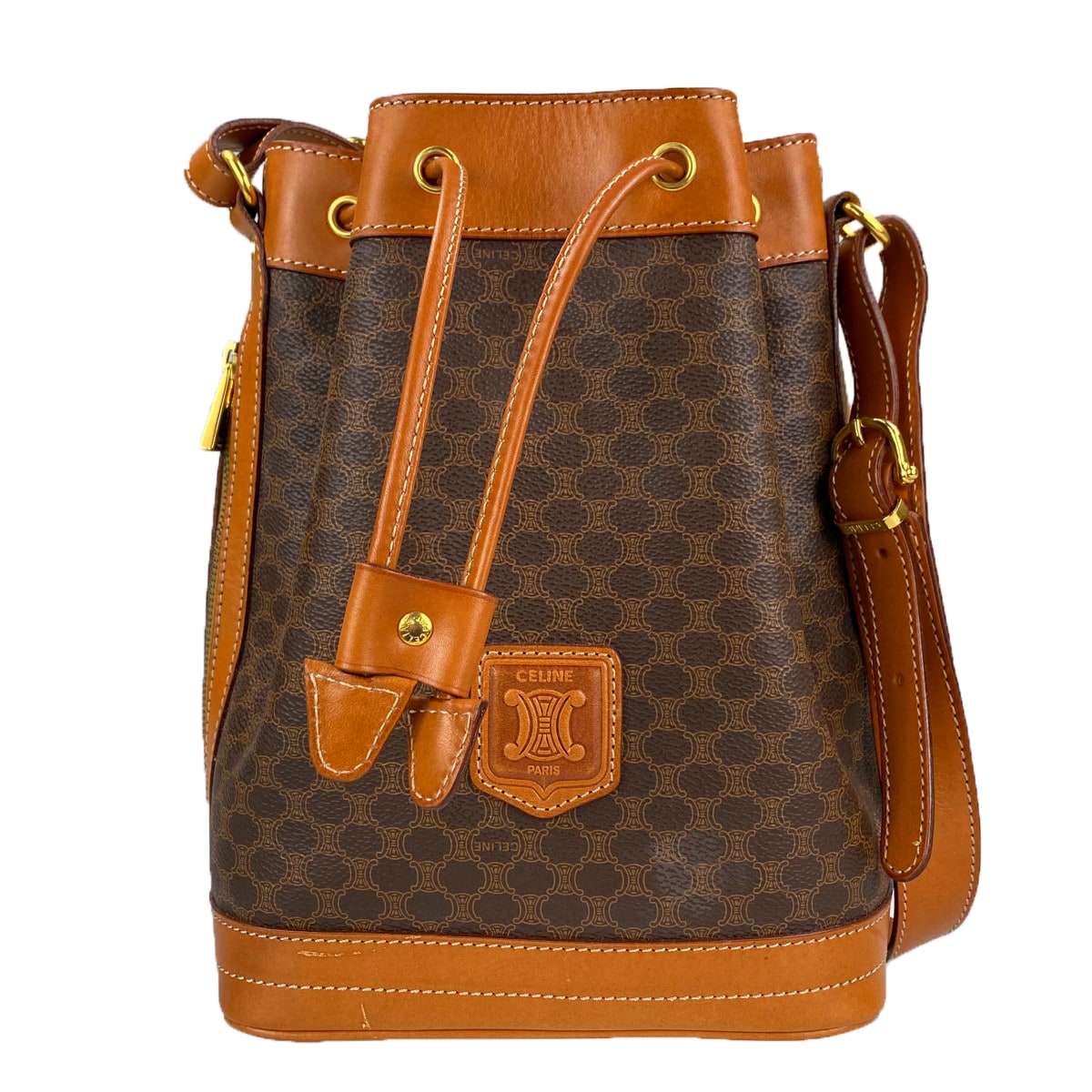 セリーヌ マカダム 巾着型 ショルダーバッグ