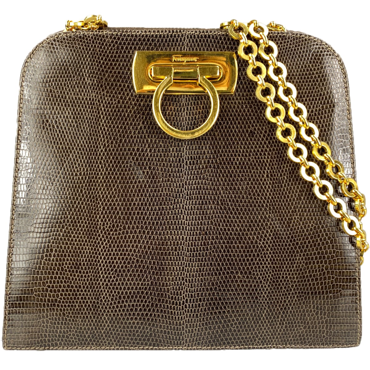 フェラガモ ガンチーニ リザード ショルダーバッグ