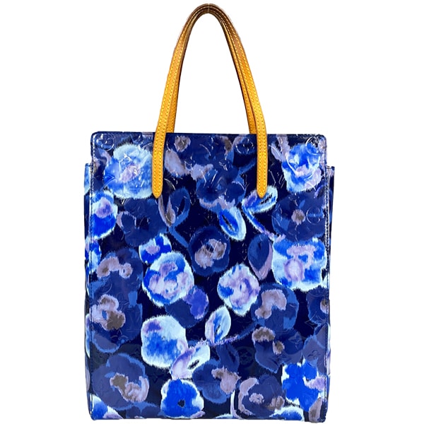 ルイ・ヴィトン モノグラム ヴェルニ イカット フラワー カタリーナNS ブルー トートバッグ