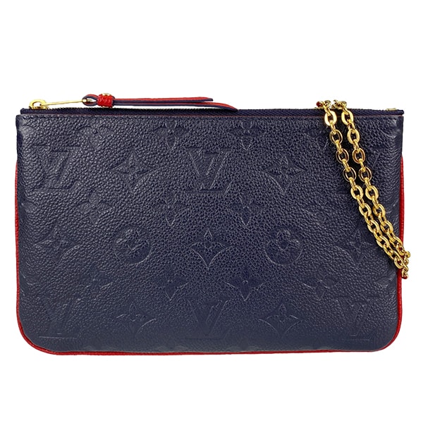 ルイ・ヴィトン モノグラム アンプラント ポシェットドゥーブルジップ ネイビー ショルダーバッグ
