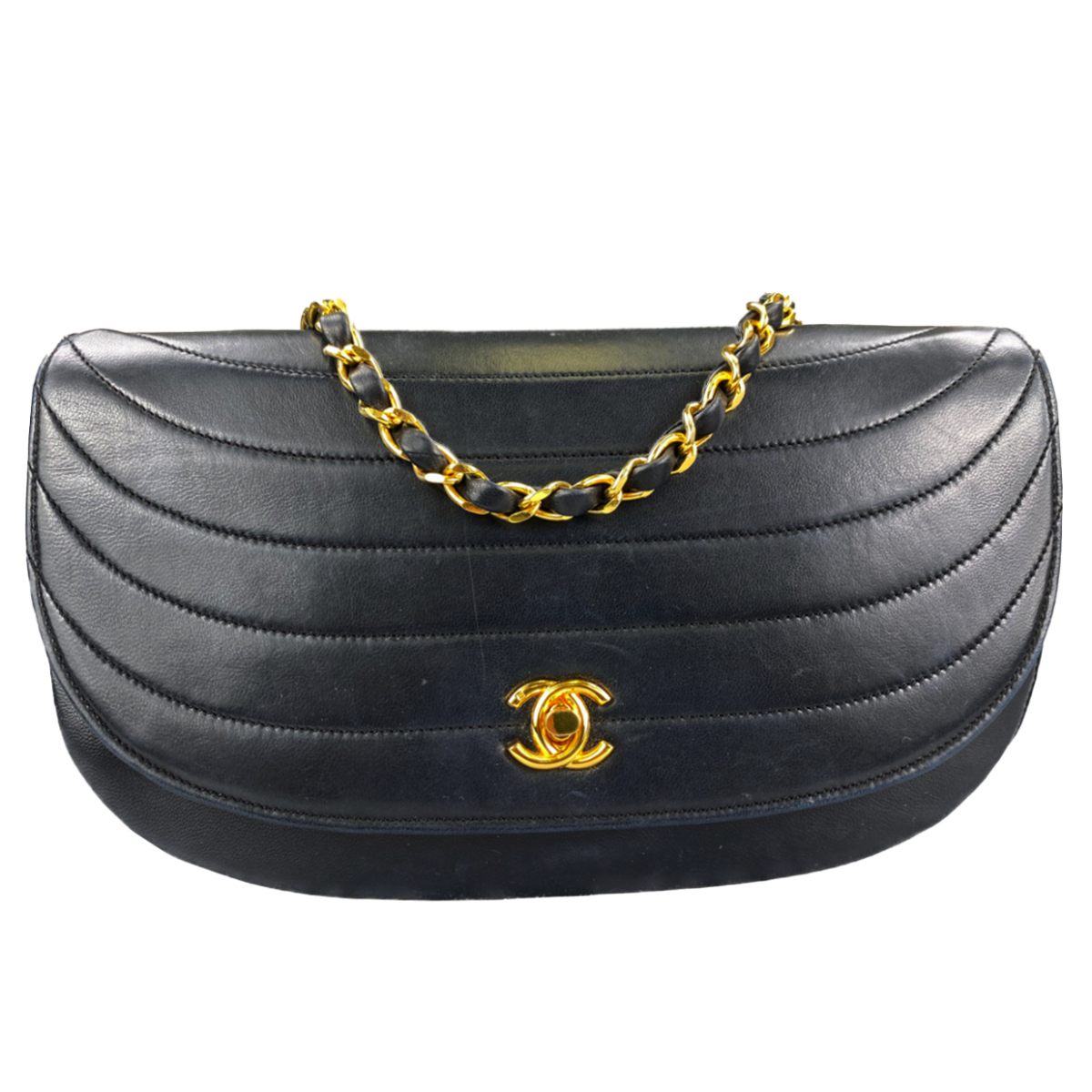 シャネル マドモアゼル ラムスキン ブラック ショルダーバッグ