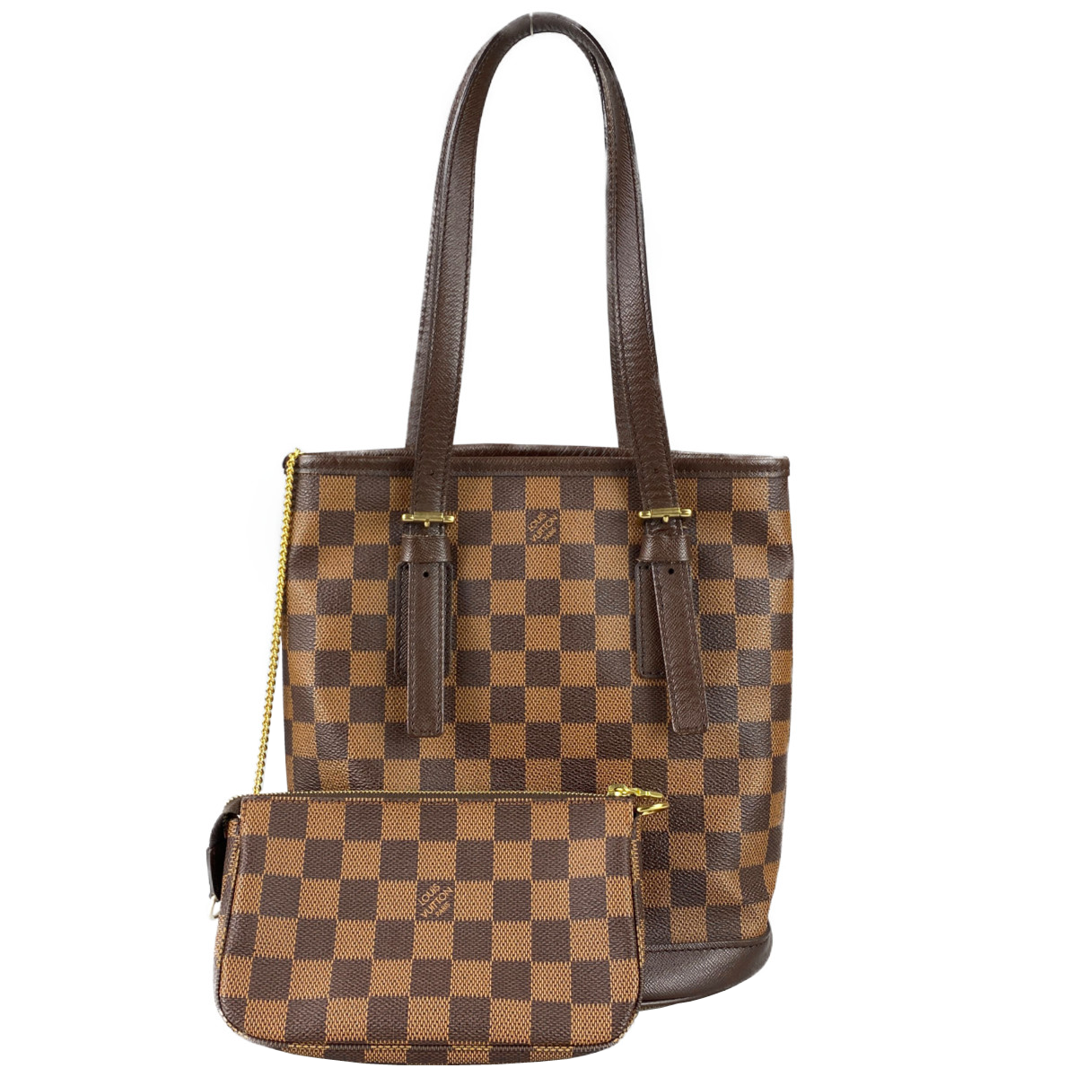 ルイ・ヴィトン ダミエ エベヌ マレ バケット ブラウン トートバッグ