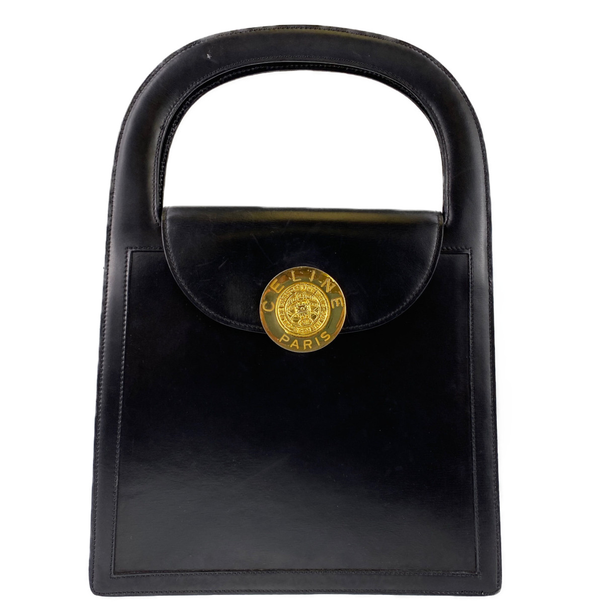 セリーヌ スターボール レザー ブラック ハンドバッグ