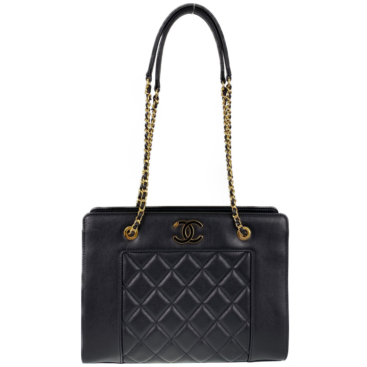 シャネル マトラッセ ラムスキン ブラック ショルダーバッグ