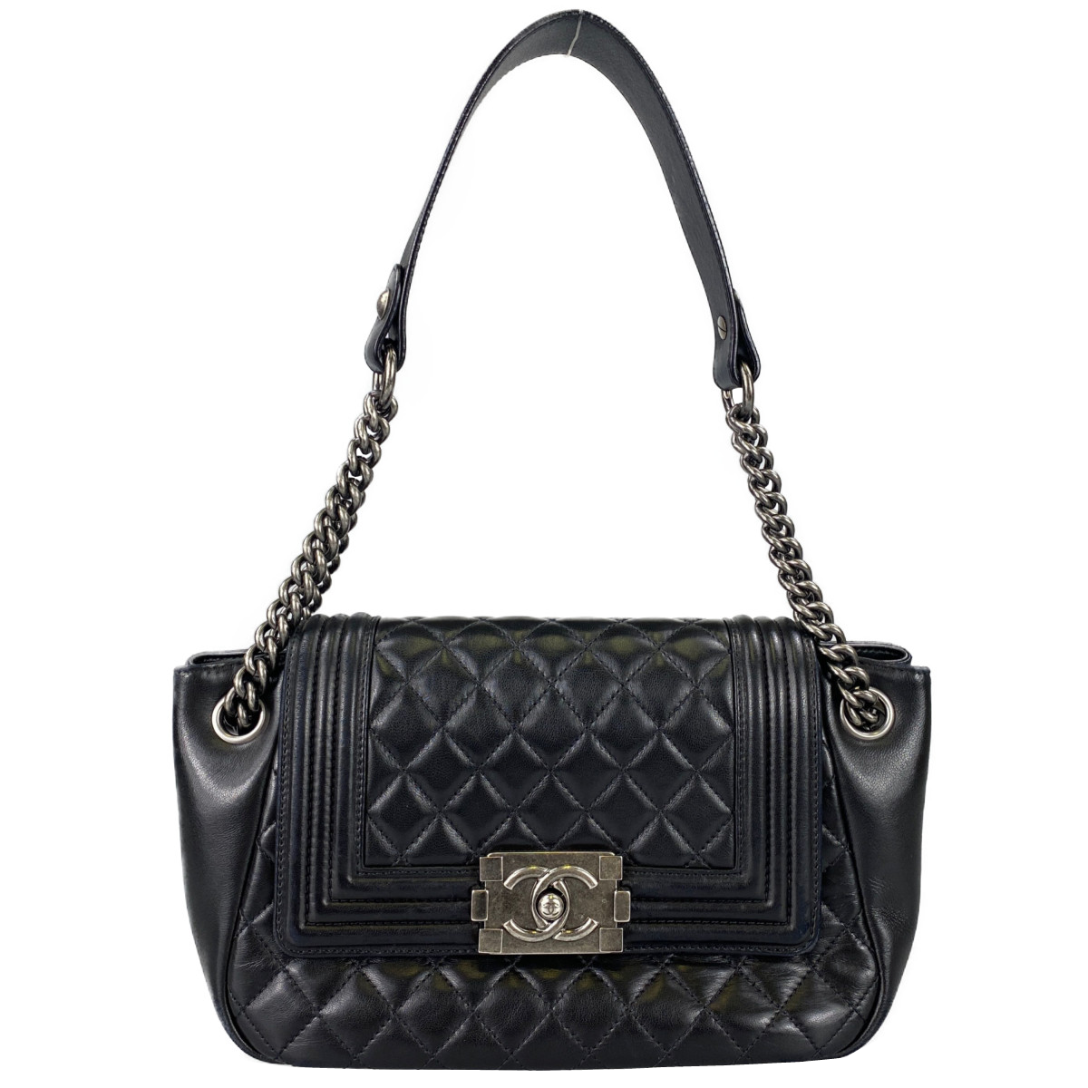 シャネル ボーイシャネル ラムスキン ブラック ショルダーバッグ