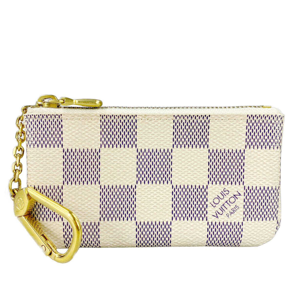 ルイ・ヴィトン ダミエ アズール ポシェットクレ ホワイト コインケース
