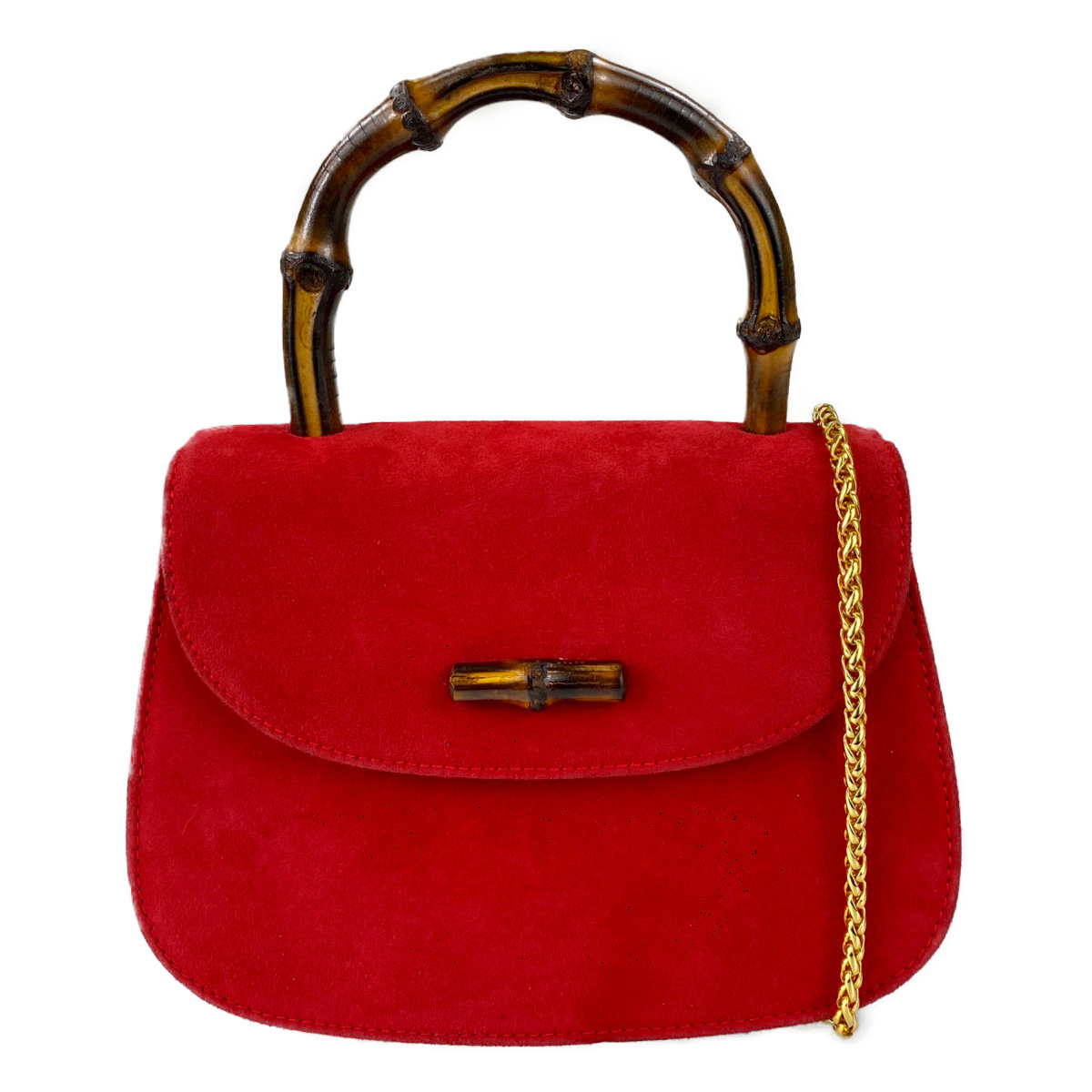 グッチ バンブー スエード 2way ハンドバッグ