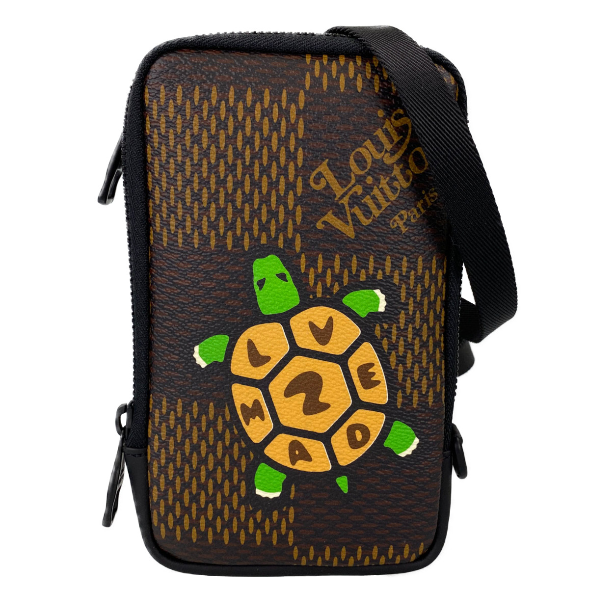 ルイ・ヴィトン ダミエ エベヌ ジャイアント ダブルフォンポーチ NIGO コラボ  携帯ポーチ