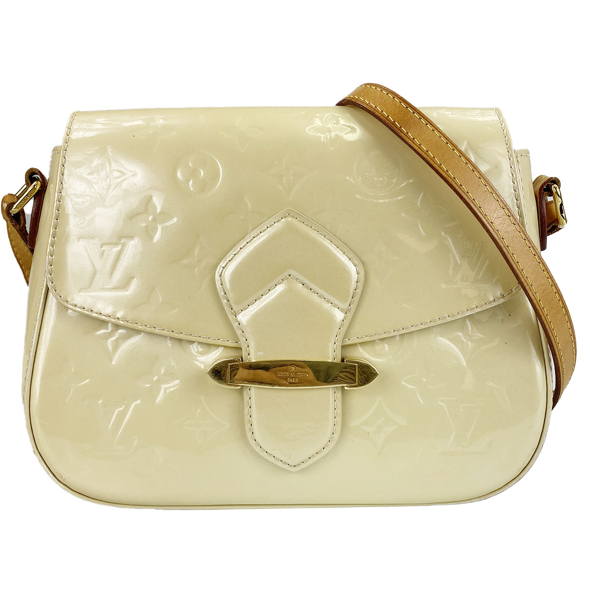 ルイ・ヴィトン モノグラム ヴェルニ ベルフラワーGM ブランコライユ ショルダーバッグ