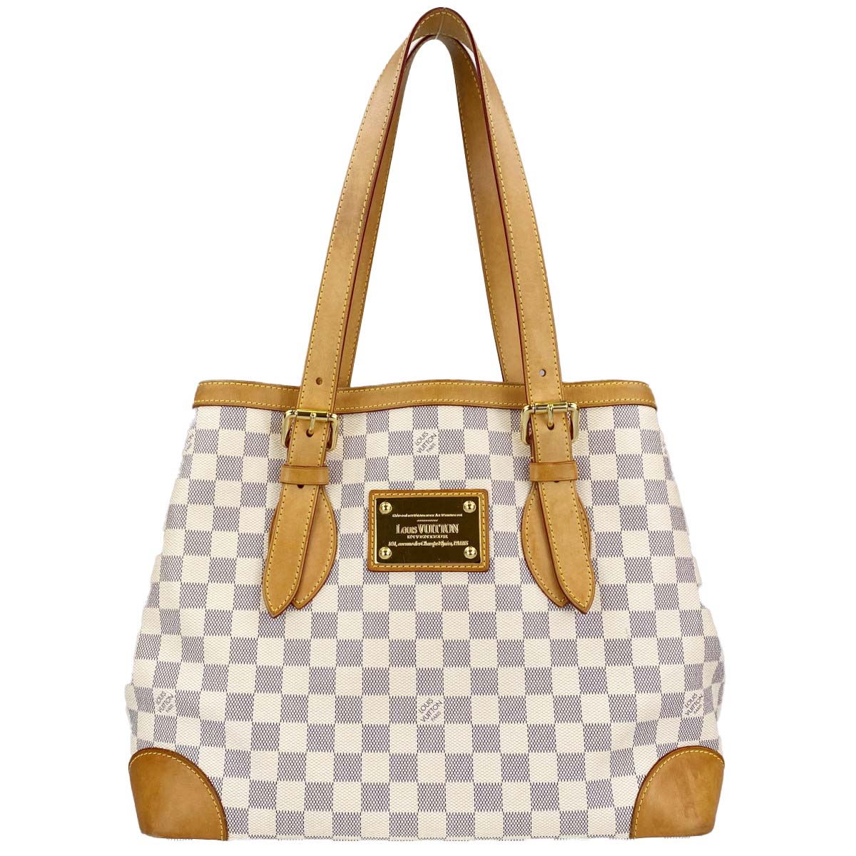 ルイ・ヴィトン ダミエ アズール ハムステッドMM ホワイト トートバッグ