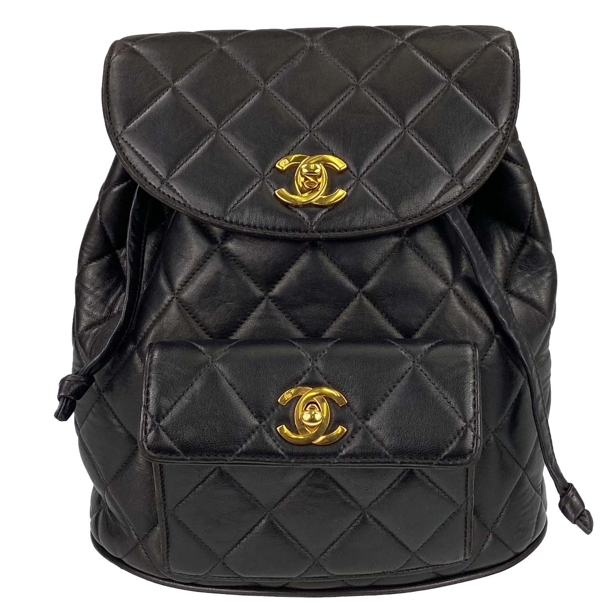 シャネル  マトラッセ ラムスキン ブラック リュック