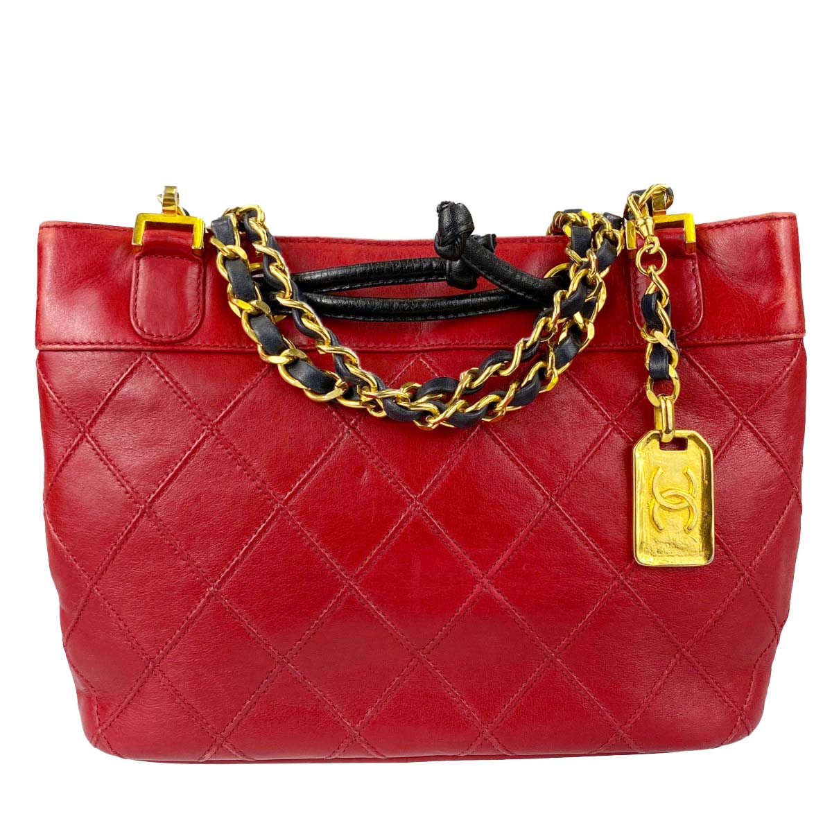 シャネル マトラッセ ラムスキン レッド ショルダーバッグ