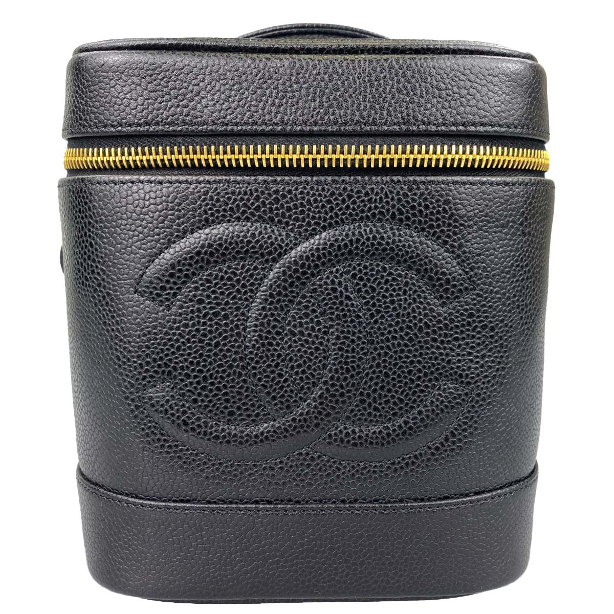 シャネル キャビアスキン ブラック バニティバッグ