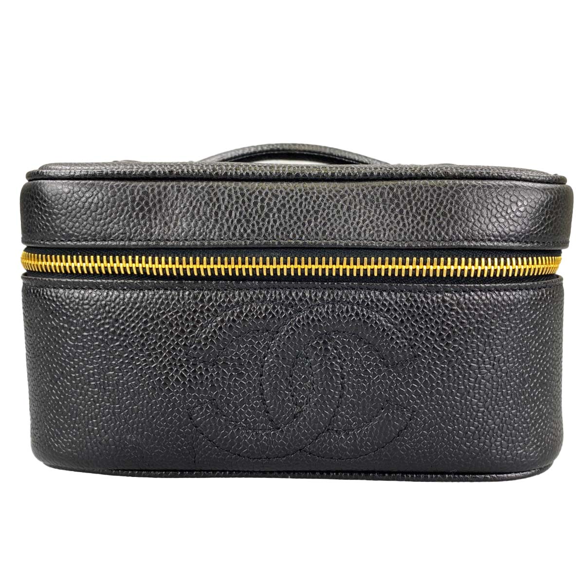 シャネル キャビアスキン ブラック バニティバッグ