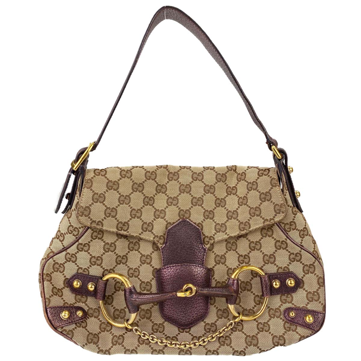 グッチ GGキャンバス ホースビット ハンドバッグ