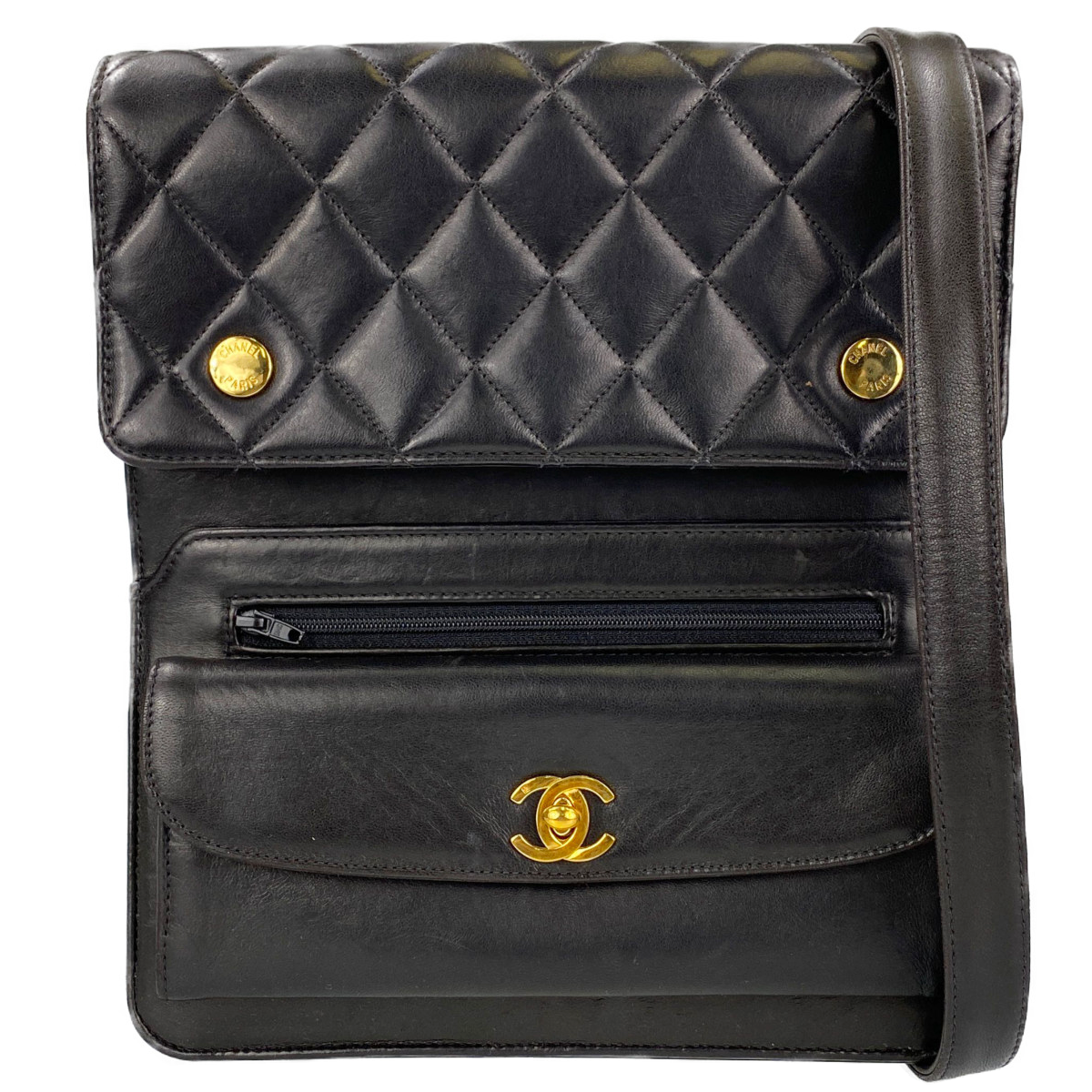 シャネル マトラッセ ラムスキン ブラック ショルダーバッグ