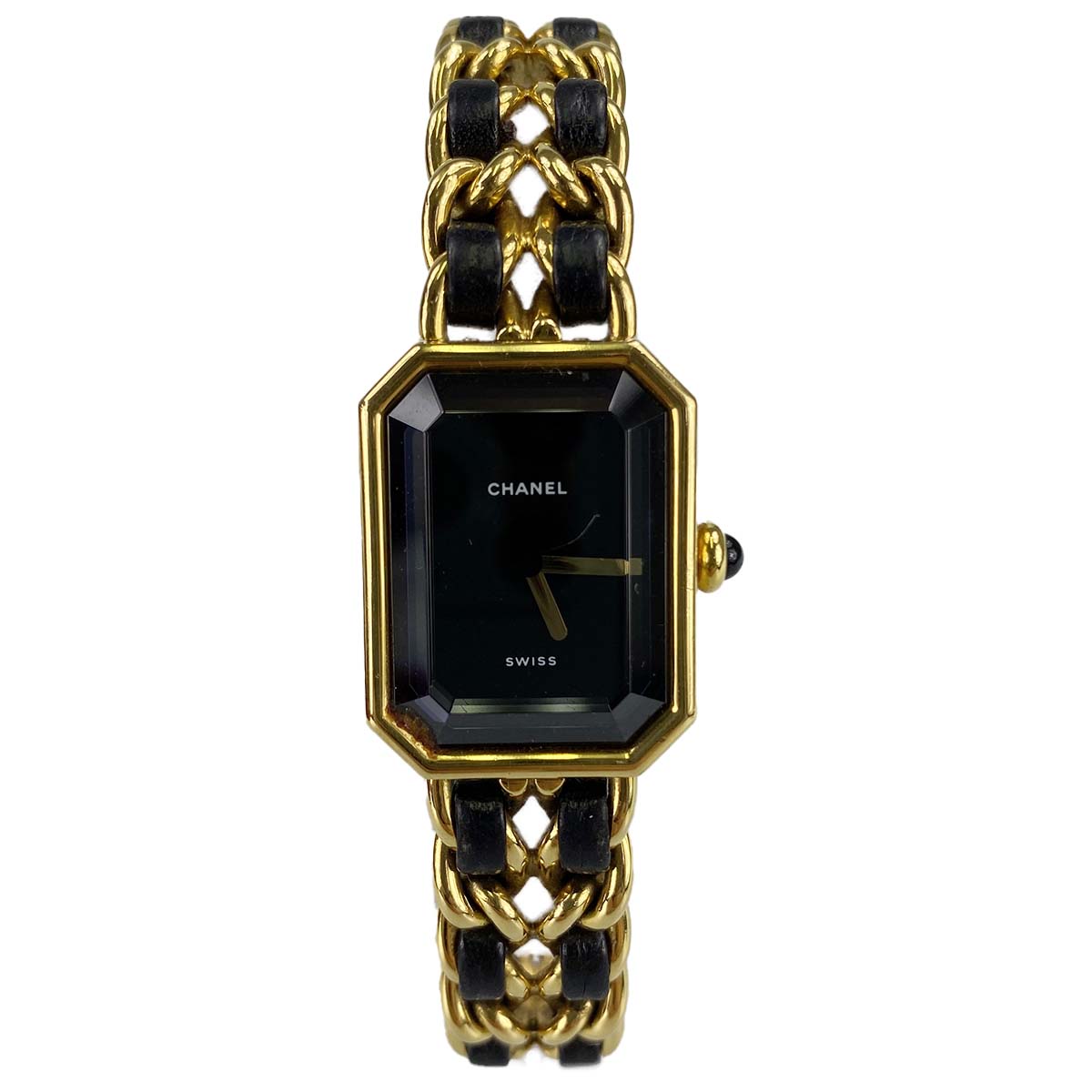 シャネル プルミエール L ゴールドメッキ ブラック H0001 腕時計