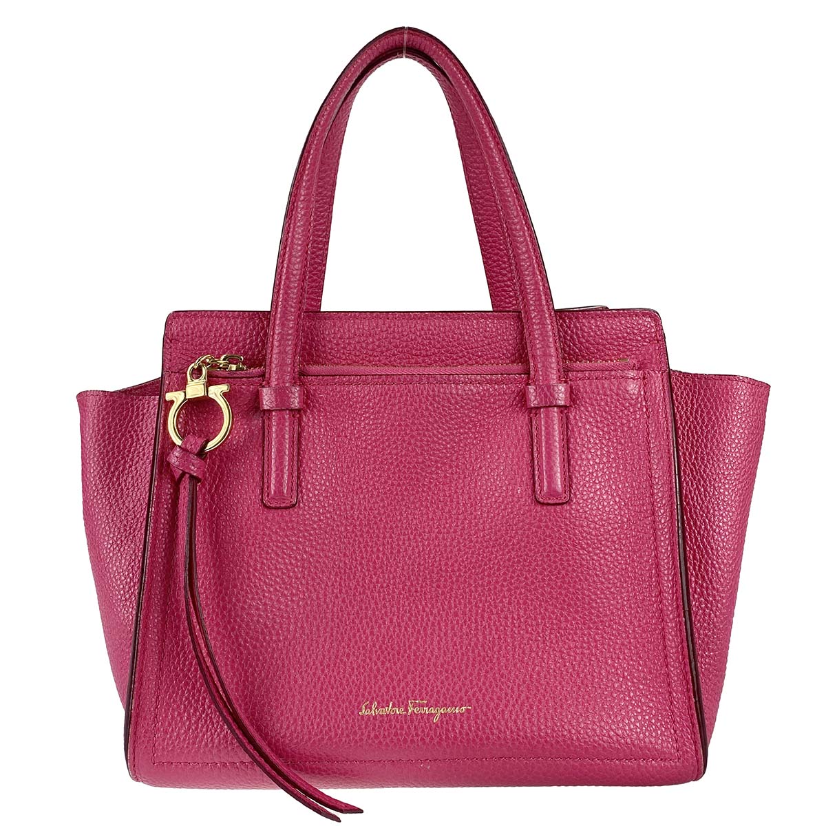 フェラガモ エイミー カーフレザー ピンク ハンドバッグ