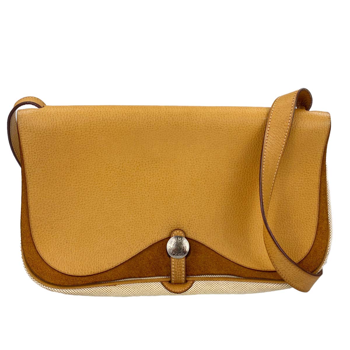 エルメス サックコロラドＭＭ ヴァッシュリエジェ トワルアッシュ ナチュラル ショルダーバッグ