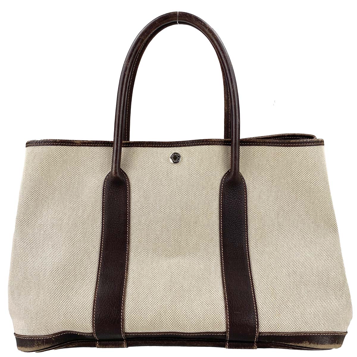 エルメス ガーデンパーティPM キャンバス ベージュ トートバッグ