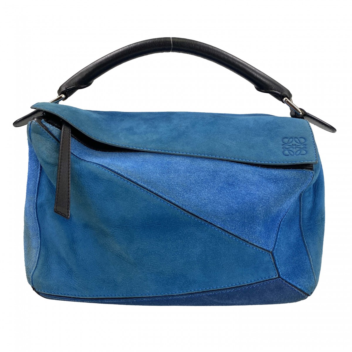 ロエベ パズルバッグ スエード ブルー スモール 2WAY ショルダーバッグ