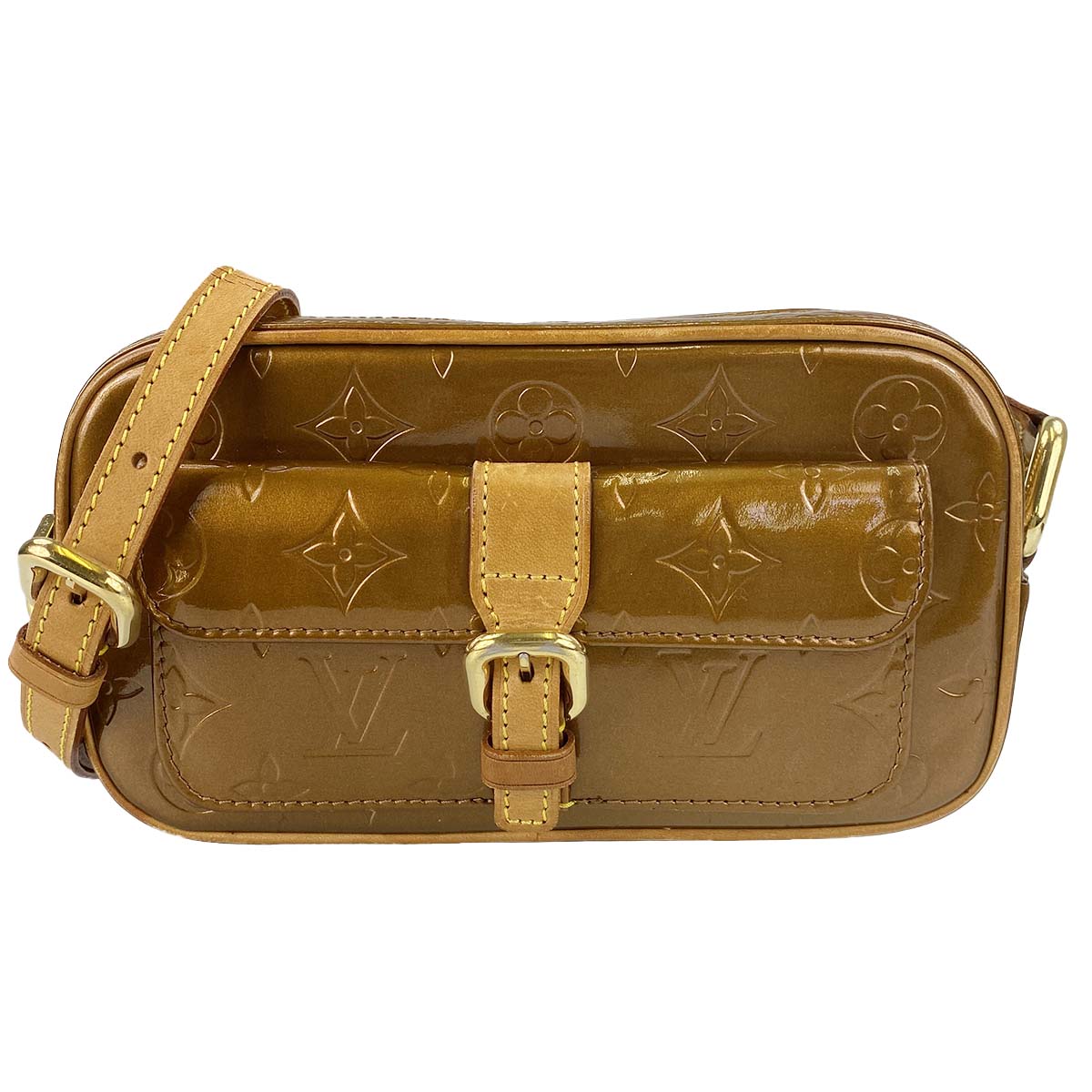 ルイ・ヴィトン モノグラム ヴェルニ クリスティMM ブロンズ ショルダーバッグ