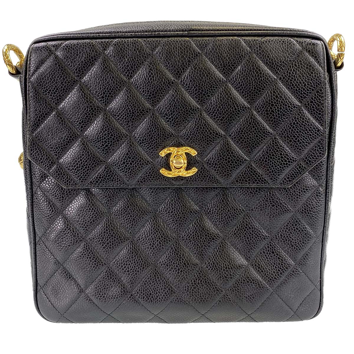 シャネル マトラッセ キャビアスキン ブラック ショルダーバッグ