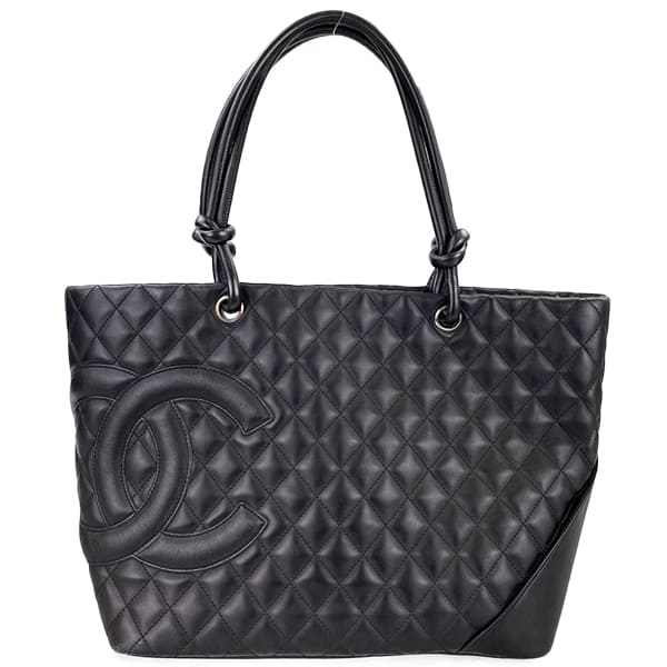 シャネル カンボンライン カーフスキン ブラック ラージ トートバッグ