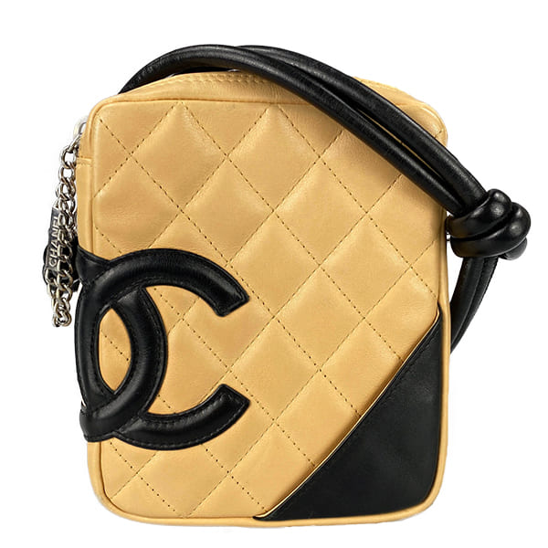 シャネル カンボンライン カーフスキン スモールポシェット ベージュ ショルダーバッグ