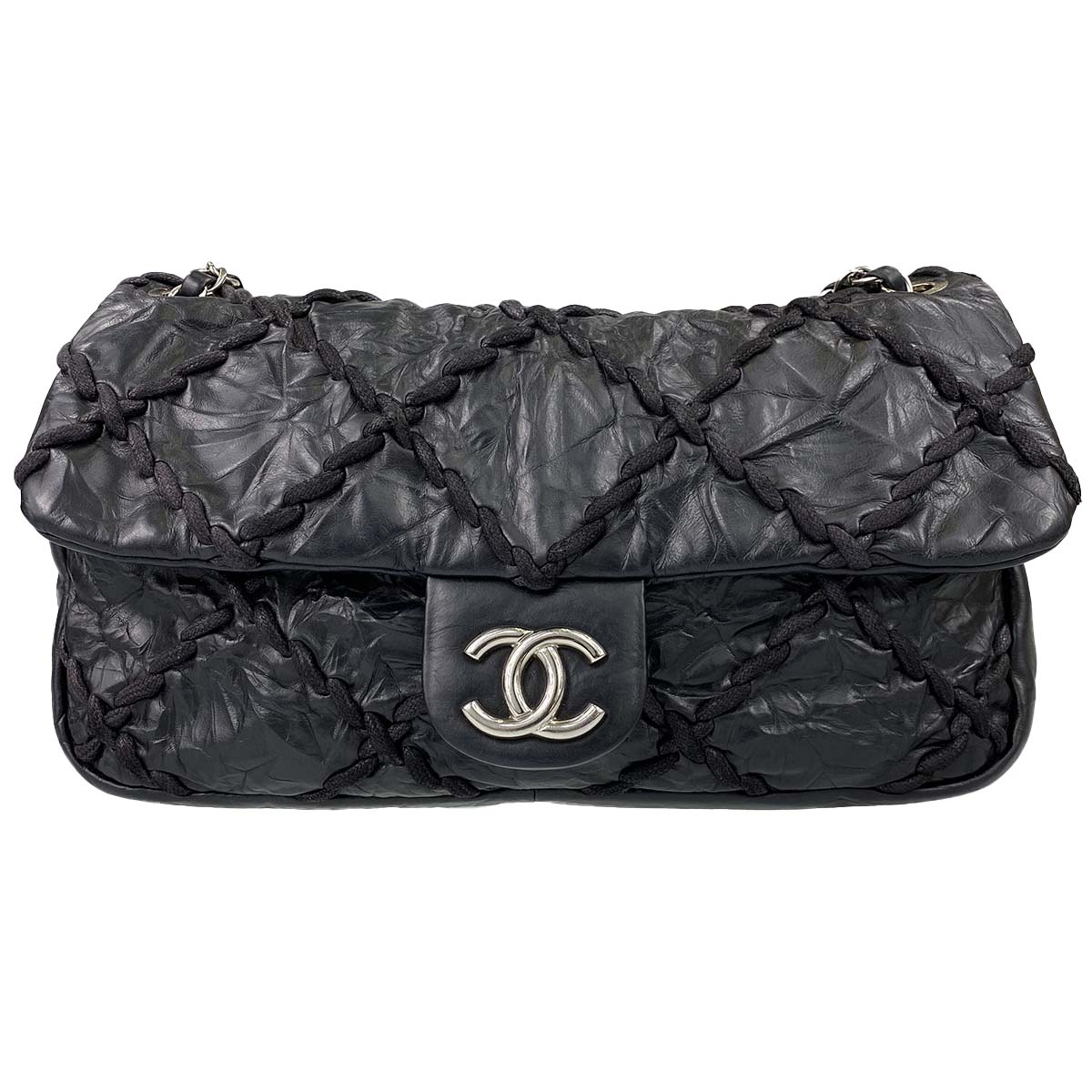 シャネル ウルトラステッチ カーフスキン ブラック ショルダーバッグ