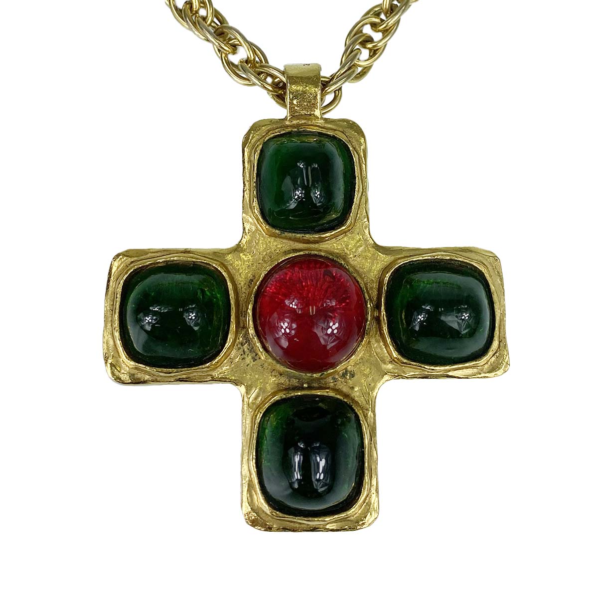 シャネル グリポア ゴールドメッキ ガラス ゴールド ネックレス