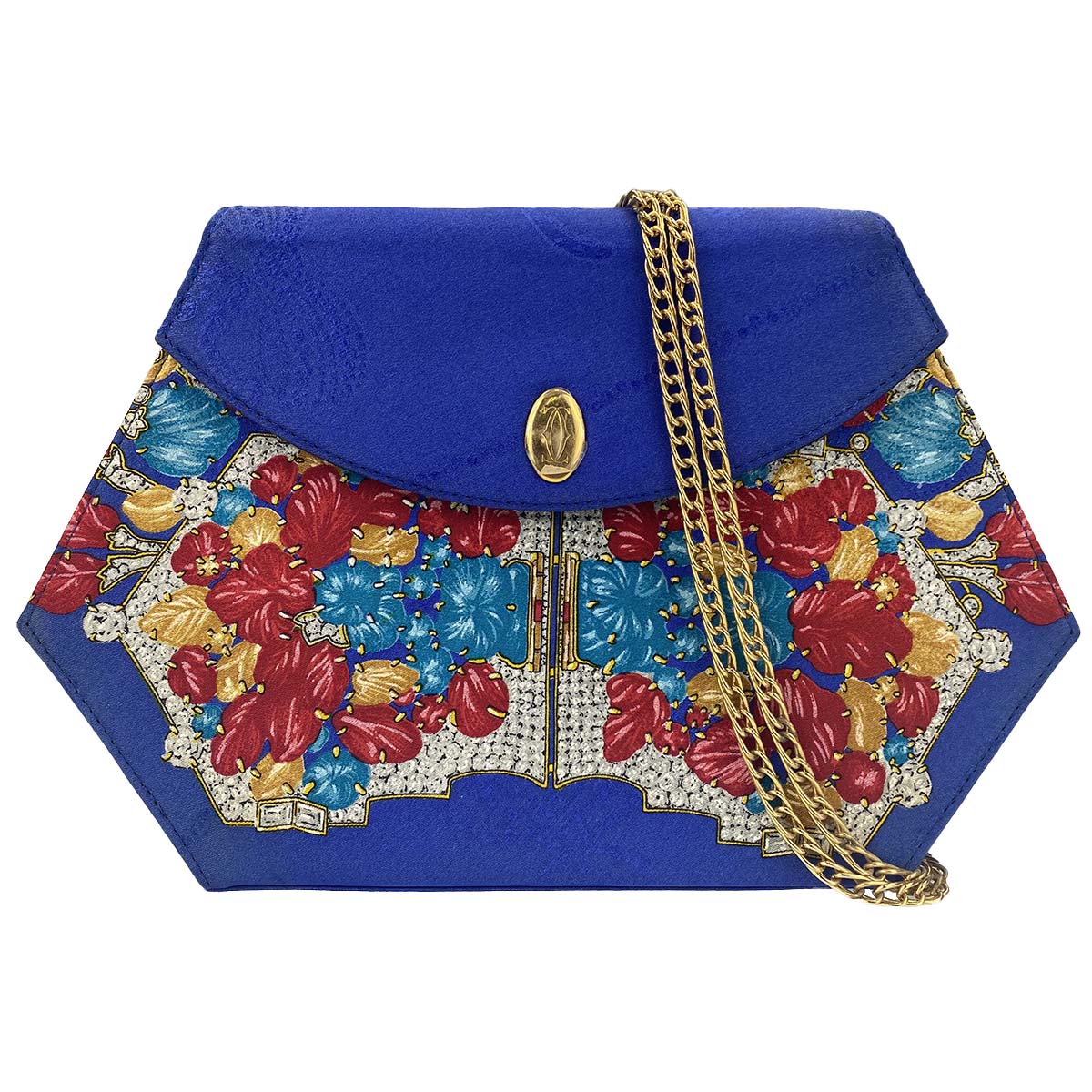 カルティエ ヘキサゴン サテン マルチカラー ショルダーバッグ