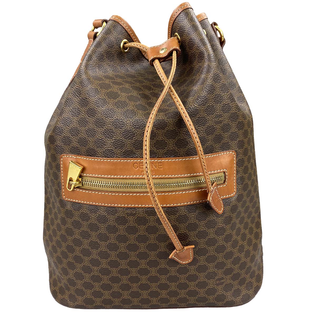 セリーヌ マカダム 巾着型 ショルダーバッグ