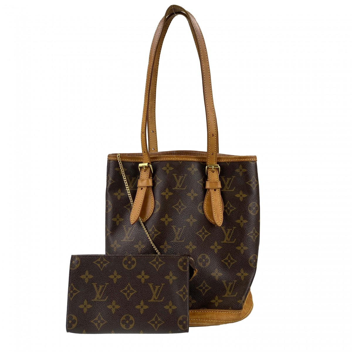 ルイ・ヴィトン モノグラム バケットPM ブラウン ショルダーバッグ