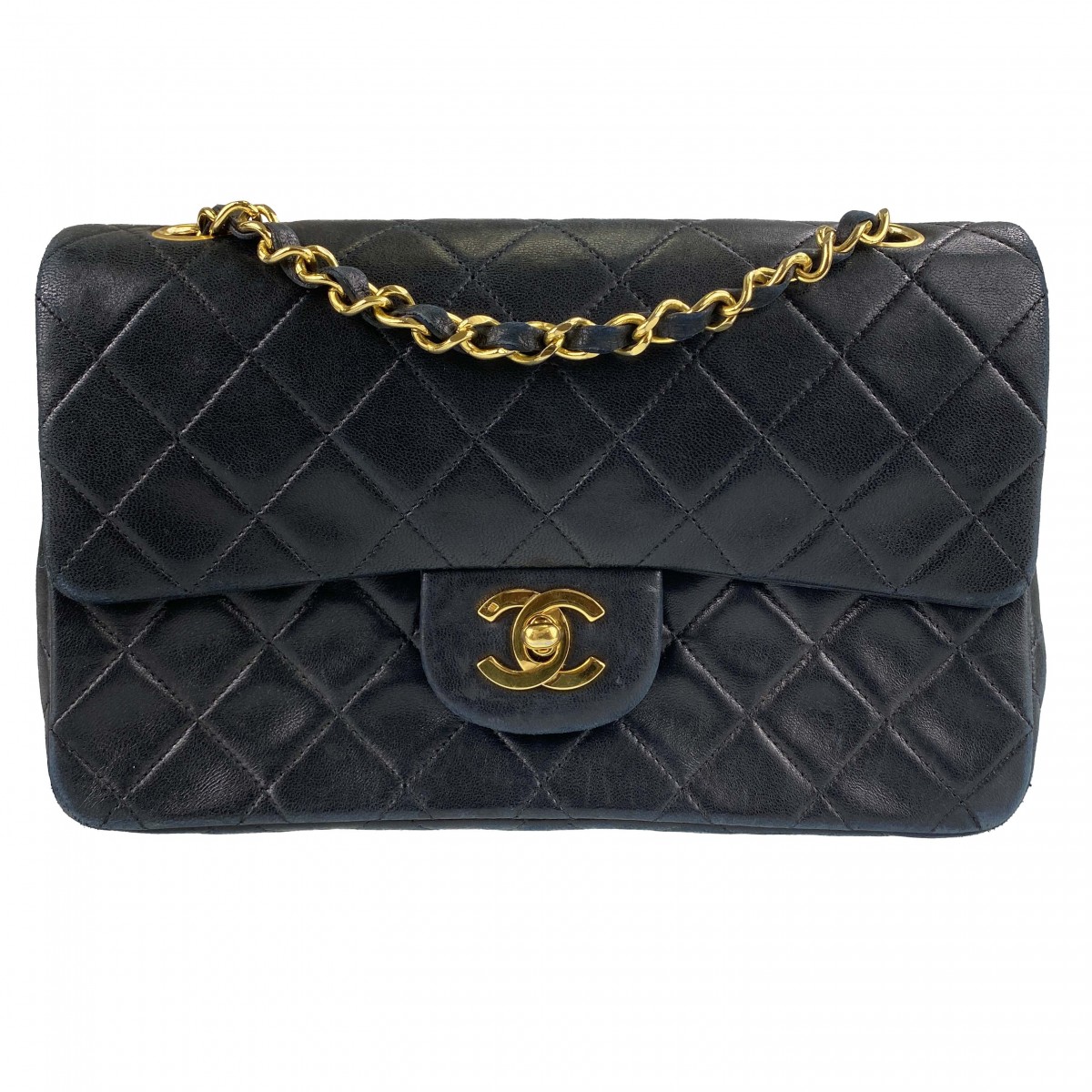 シャネル マトラッセ ラムスキン 23㎝ ブラック ショルダーバッグ