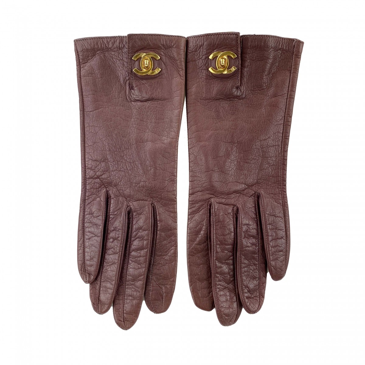 シャネル レザー ブラウン 手袋