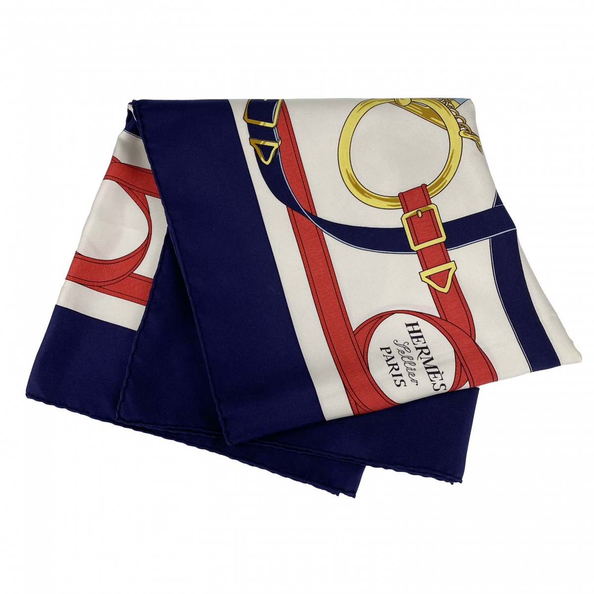 エルメス カレ 90 シルク ネイビー スカーフ