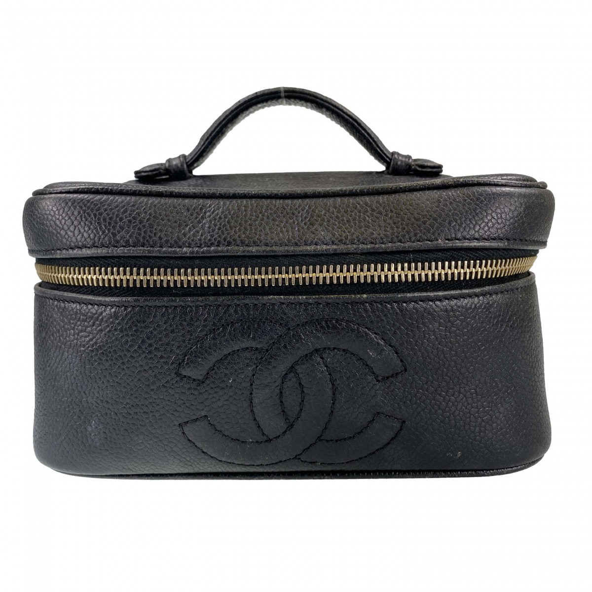 シャネル キャビアスキン ブラック バニティバッグ