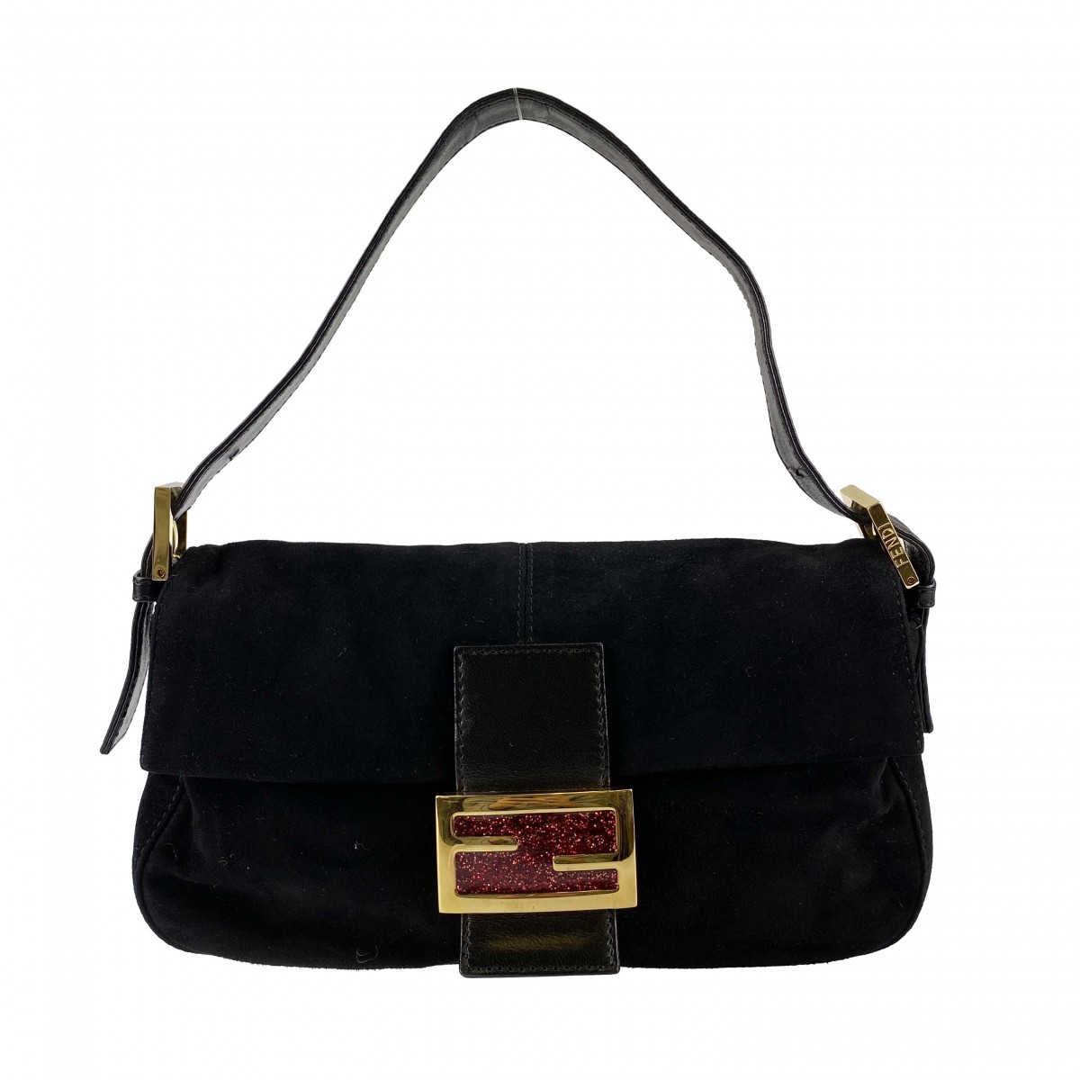 フェンディ マンマバゲット スエード ショルダーバッグ