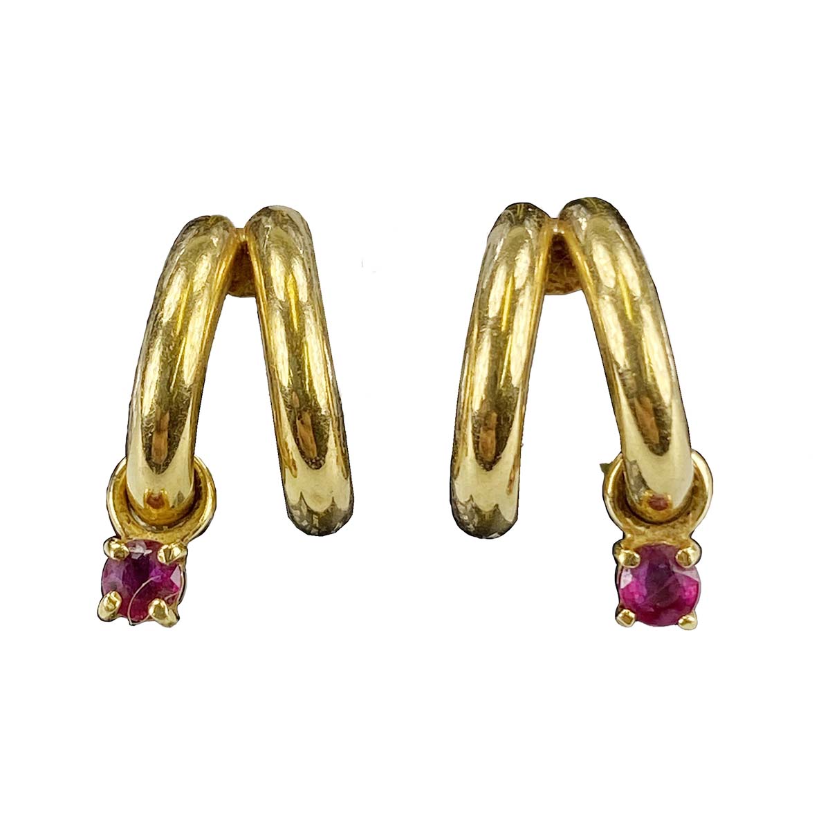 スタージュエリー ルビー ゴールド K18 ゴールドカラー イヤリング