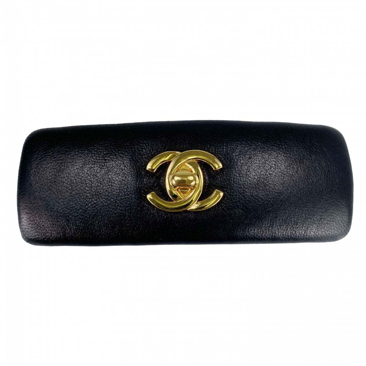 シャネル レザー ブラック バレッタ