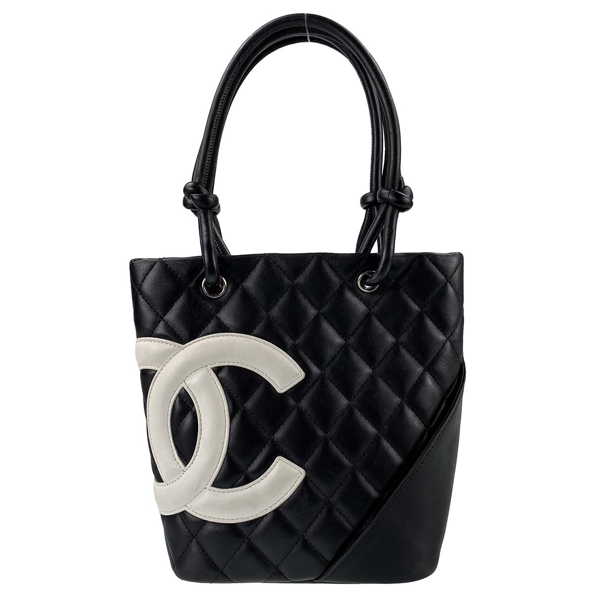 シャネル カンボンライン カーフスキン ブラック ミニ トートバッグ