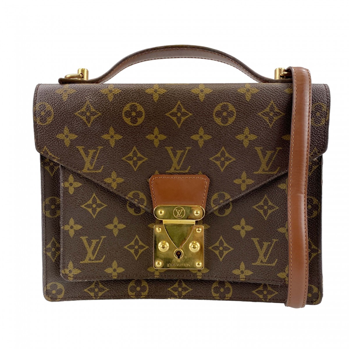 ルイ・ヴィトン モノグラム モンソー26 ブラウン 2WAY ショルダーバッグ