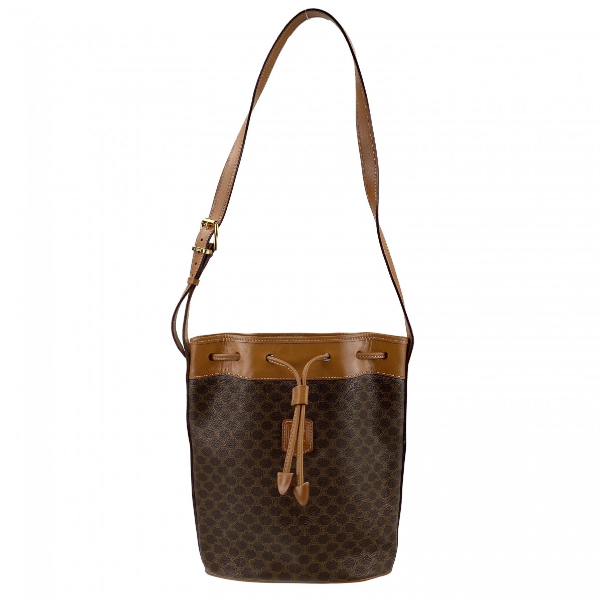 セリーヌ マカダム 巾着型 ショルダーバッグ