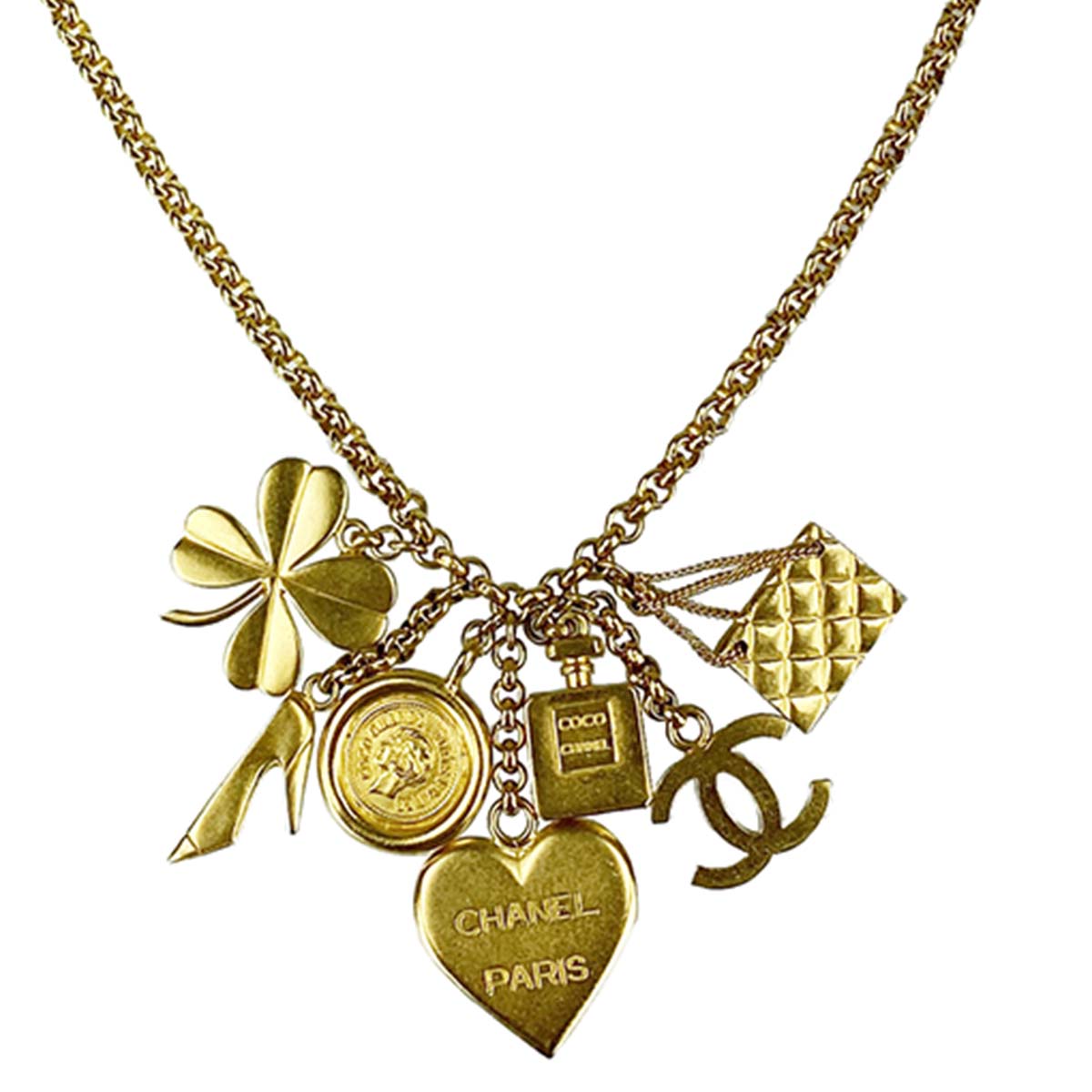 シャネル ゴールドメッキ アイコン チャームズ ゴールド ネックレス