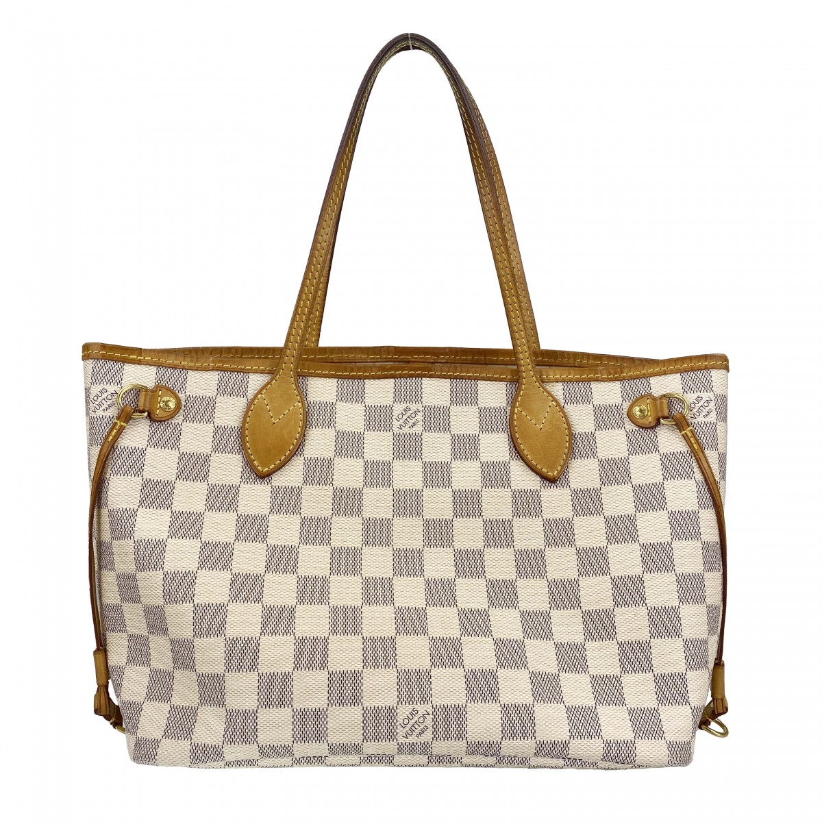 ルイ・ヴィトン ダミエ アズール ネヴァーフルPM ホワイト トートバッグ